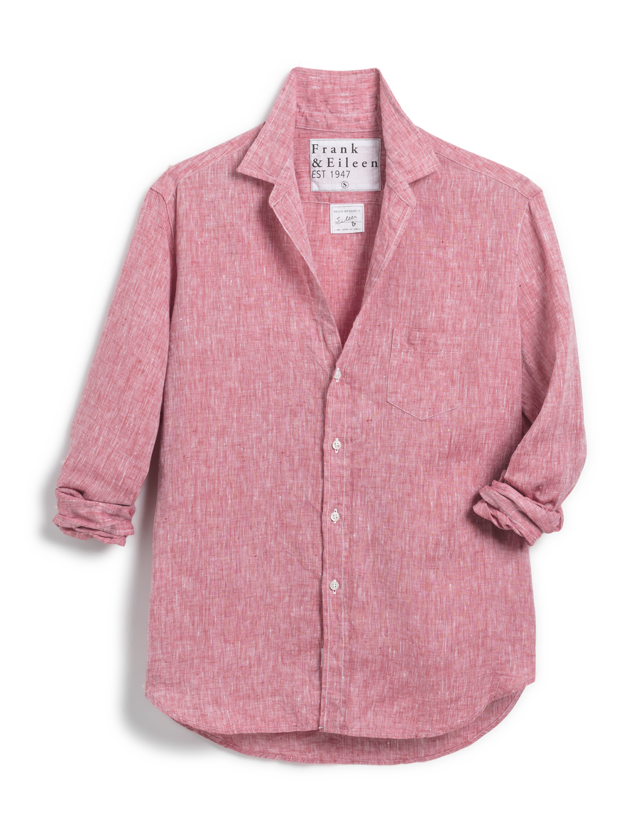 Flat front shot of Red Frank & Eileen Eileen Relaxed Button-Up Shirt in Featherweight