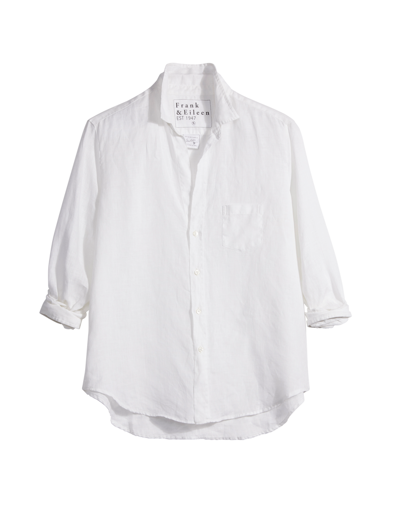 Eileen Relaxed White Linen Button Up Shirt Frank & Eileen