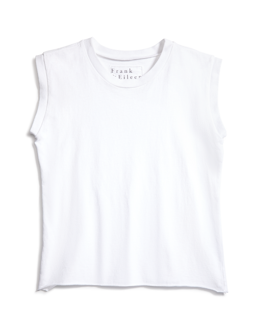 Flat shot of White Frank & Eileen Aiden Vintage Muscle Tee in Heritage Jersey, view 4