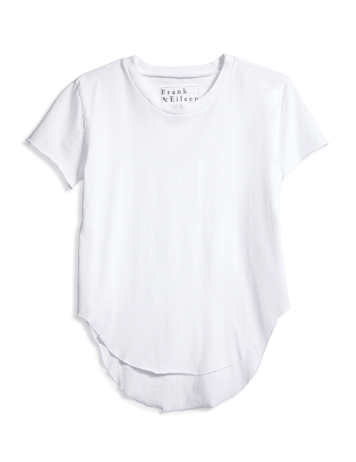 Flat front shot of White Frank & Eileen Theo Perfect Tee made in Heritage Jersey, view 4
