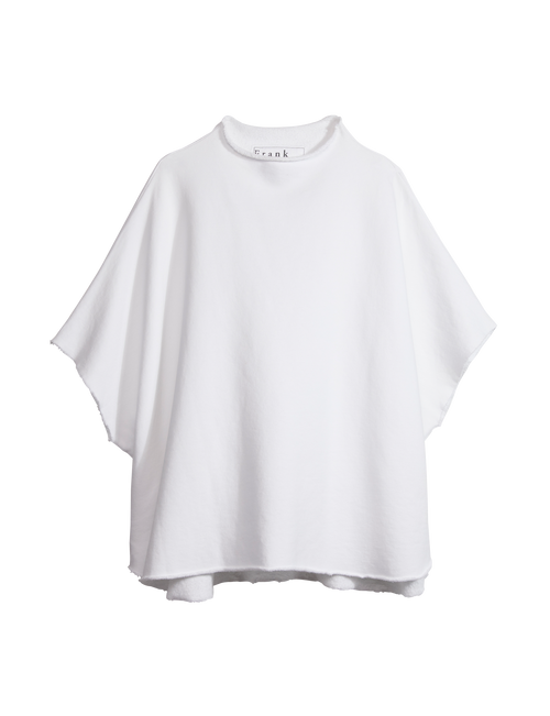 Flat shot of White Frank & Eileen Audrey Funnel Neck Capelet in Triple Fleece, view 4