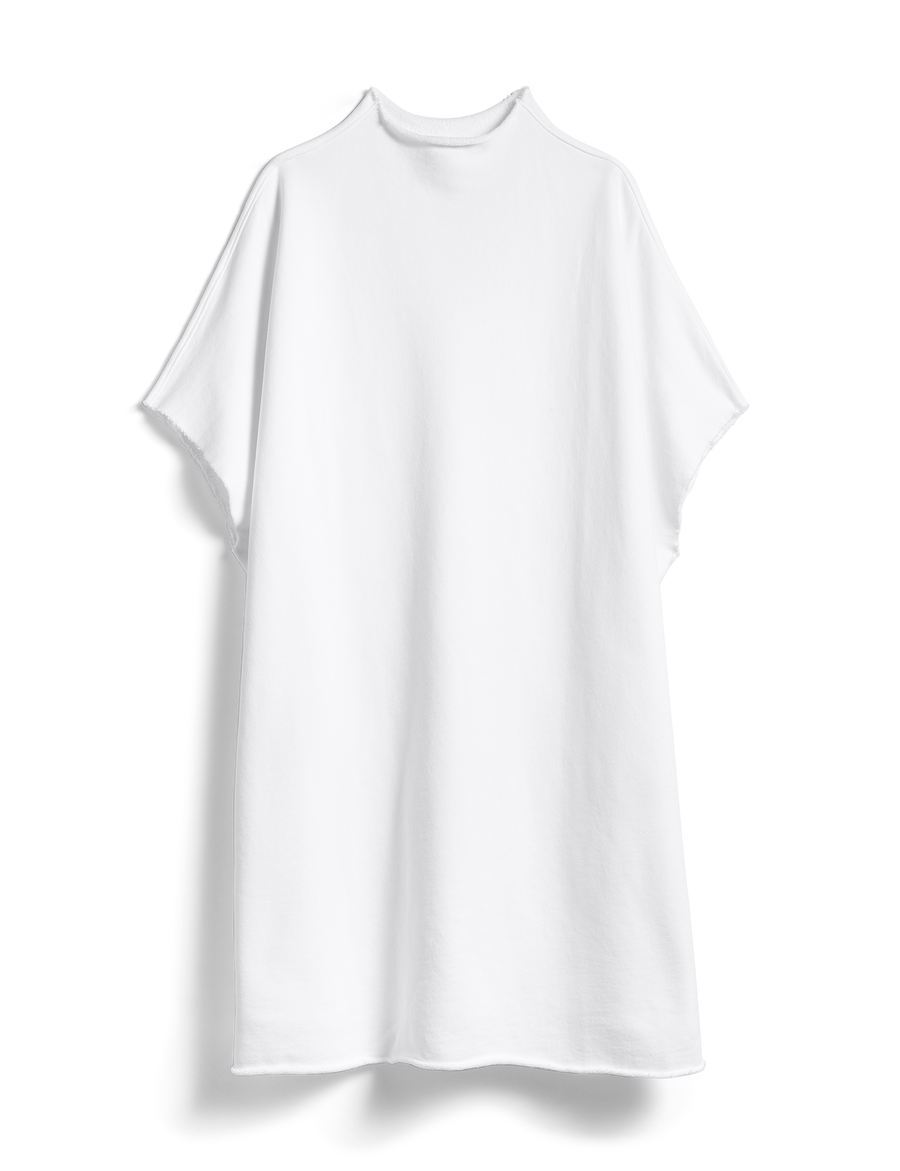 Flat front shot of White Frank & Eileen Ella Easiest Dress in Triple Fleece