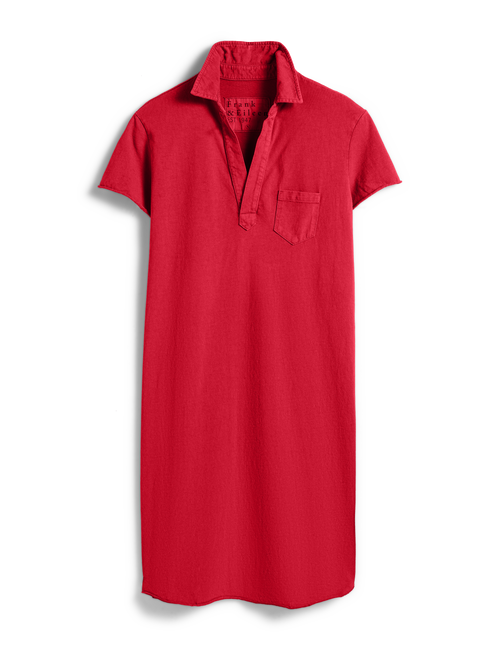 Flat front of Red Frank & Eileen Lauren Polo Dress in Heritage Jersey, view 4