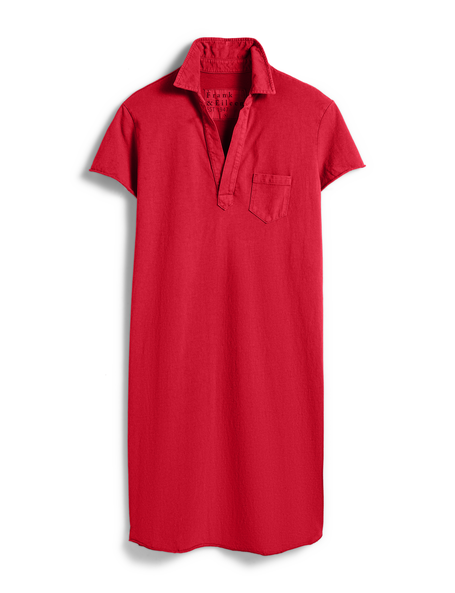 Flat front of Red Frank & Eileen Lauren Polo Dress in Heritage Jersey
