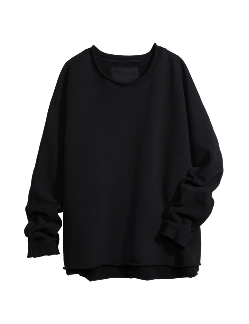 Flat shot of Black Frank & Eileen Anna Long Sleeve Capelet in Triple Fleece, view 6