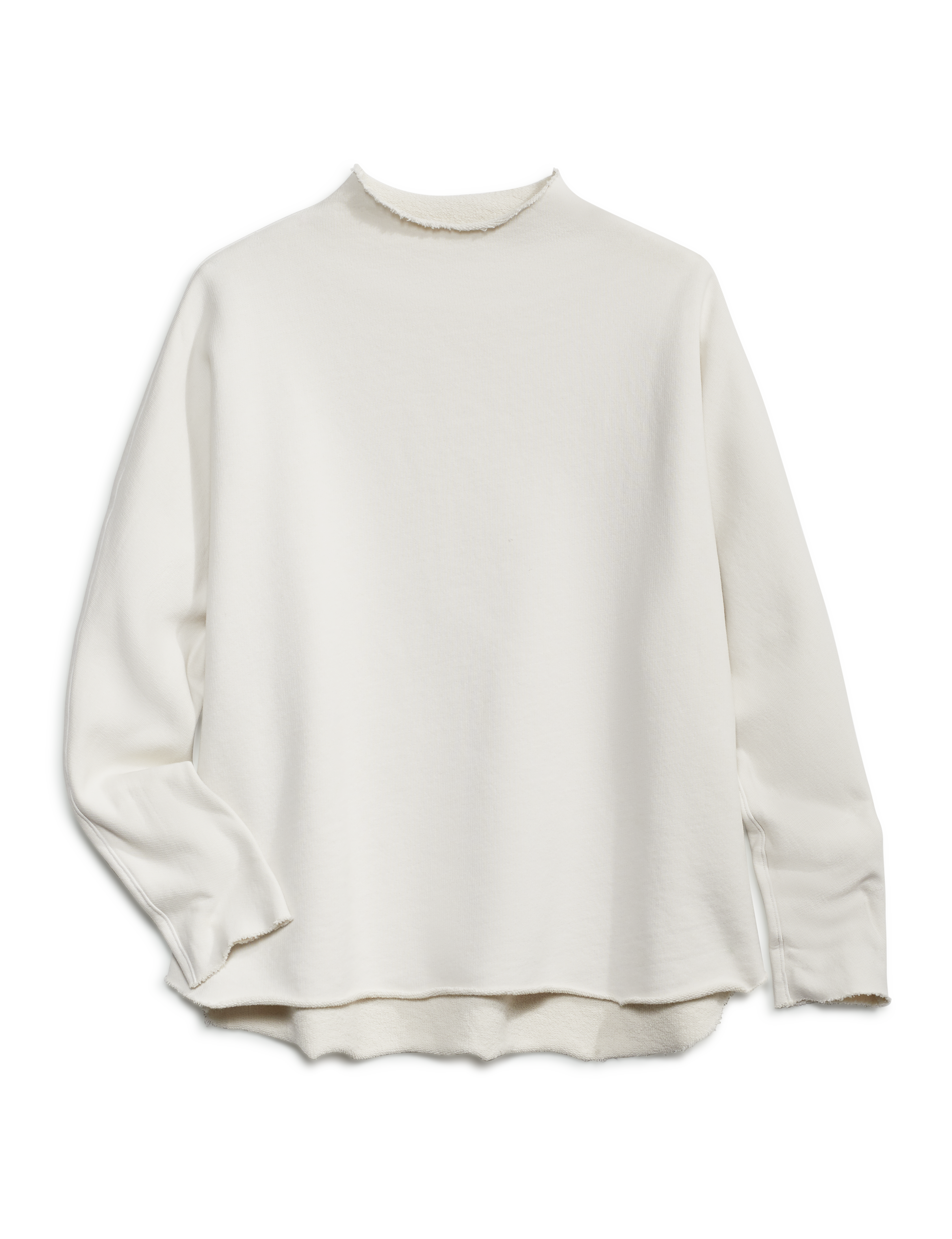 Flat front shot of Vintage White Frank & Eileen Effie Long-Sleeve Funnel Neck Capelet in Triple Fleece, view 4