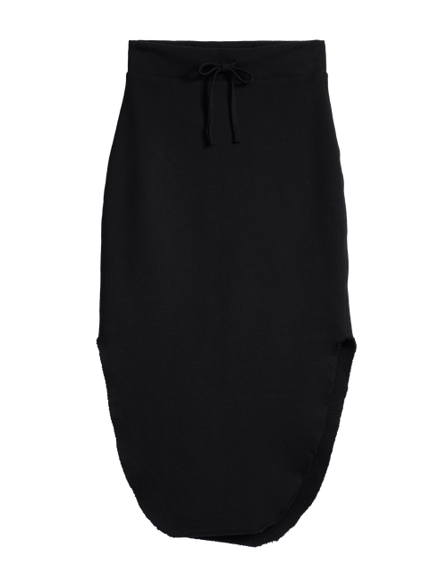 Flat front shot of Black Frank & Eileen Donegal Unforgettable Skirt in Italian Triple Fleece, view 4