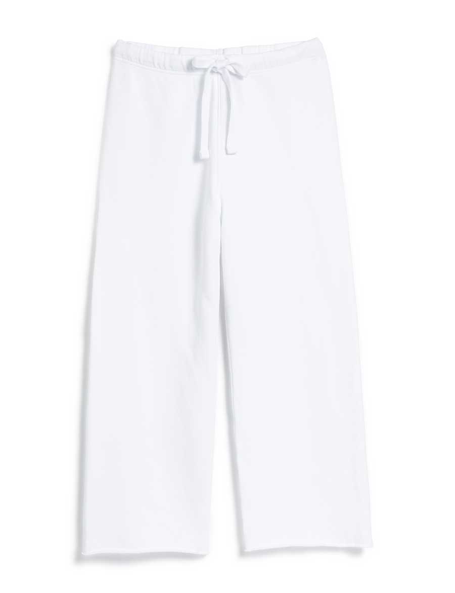 Flat front shot of White Frank & Eileen Catherine Favorite Sweatpant in Triple Fleece