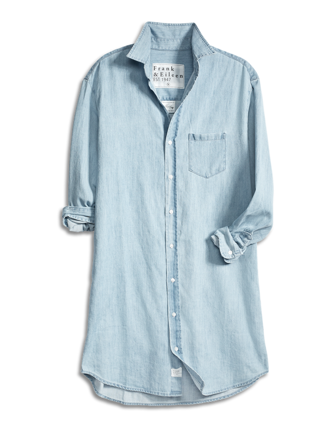 Mary, Classic Shirtdress, Light Blue Denim – Frank & Eileen