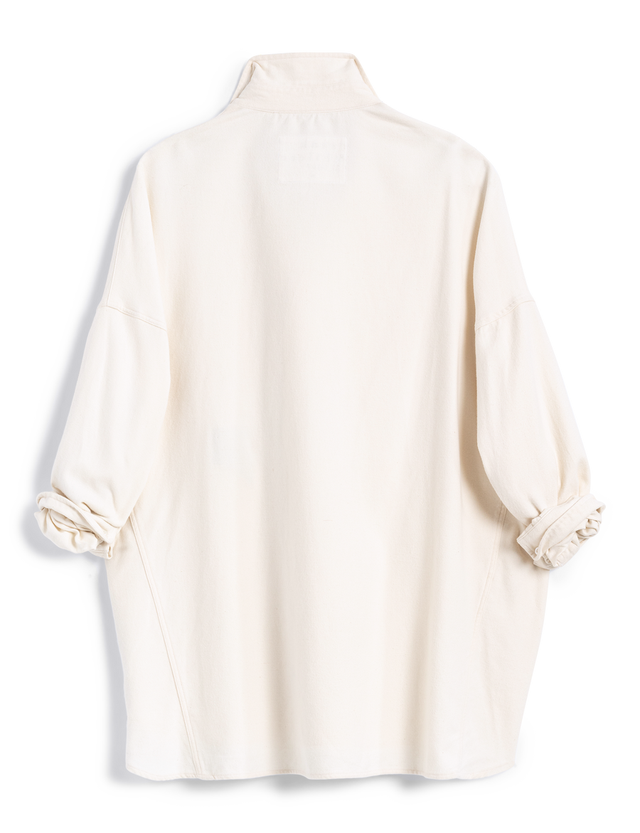 Flat back shot of Vintage White Frank & Eileen McLoghlin Utility Shirt in Polar Flannel