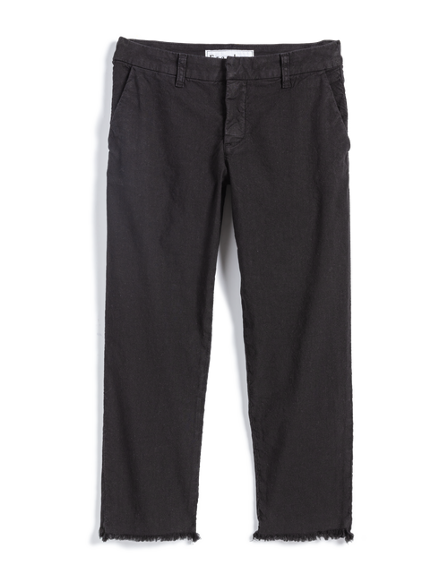 Flat front shot of Black Frank & Eileen Wicklow Italian Chino in Italian Performance Linen, view 5