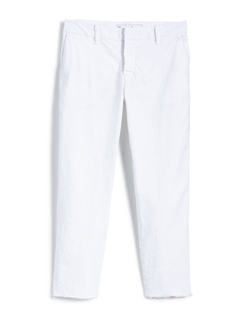 Flat front shot of White Frank & Eileen Wicklow Italian Chino in Italian Performance Linen, front view
