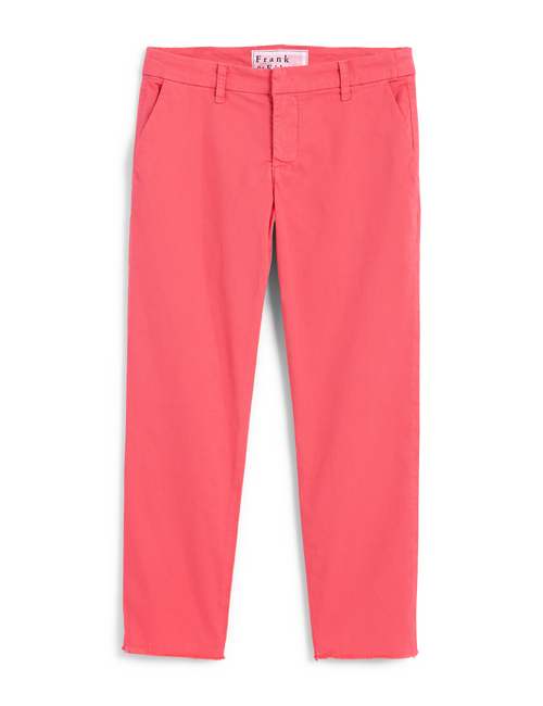 Flat front shot of Flamingo Pink Frank & Eileen Wicklow Italian Chino in Italian Performance Twill, view 4